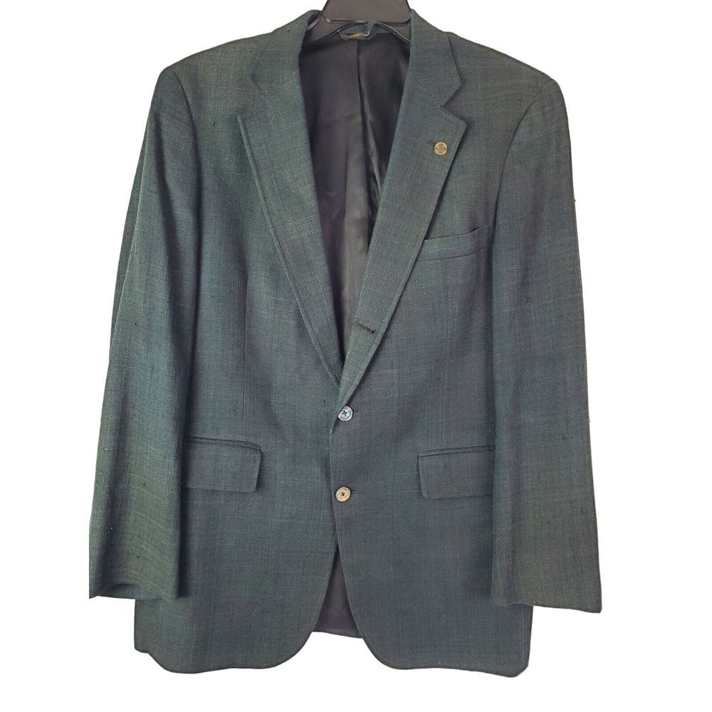 Ira Michael Savannah Men's Black Linen Blazer‎ 44R Shell Buttons